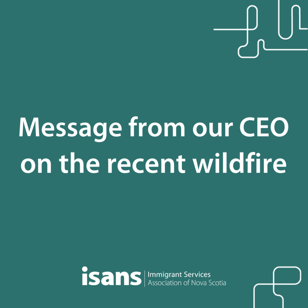 "message from our CEO on the recent wildfire" written against a teal background