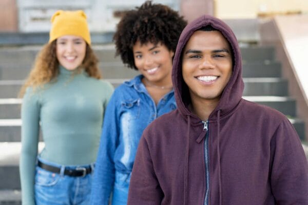 A group of multiethnic youth smiling together