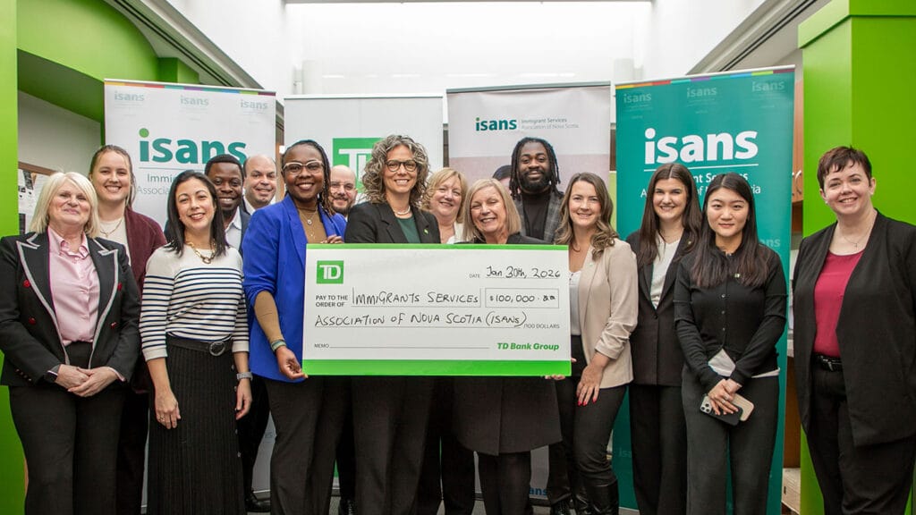 TD-cheque-presentation-2 - Immigrant Services Association of Nova Scotia TD cheque presentation group photo
