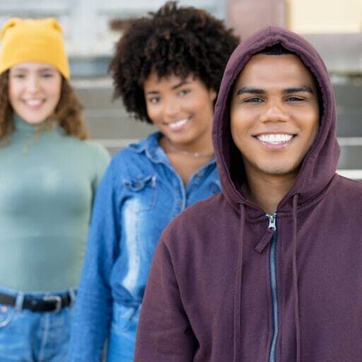 A group of multiethnic youth smiling together