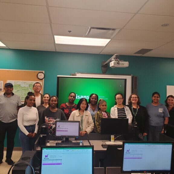 Clients during the computer class