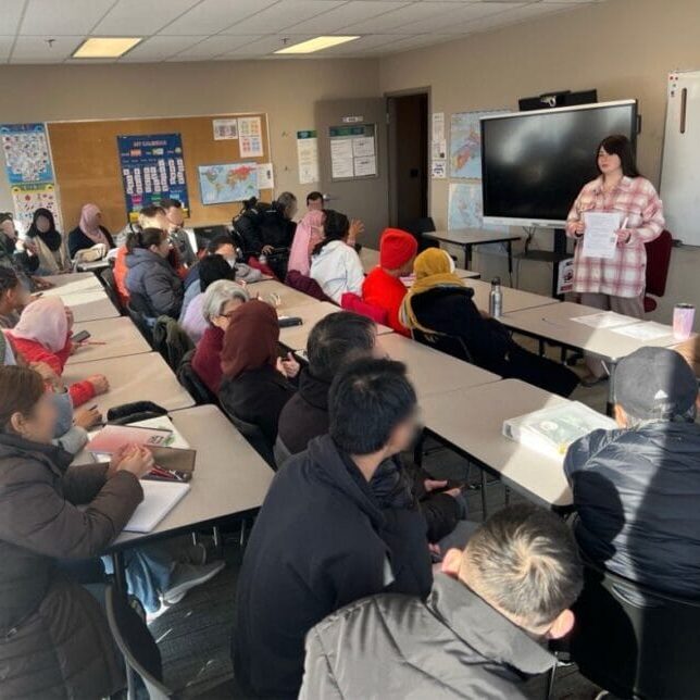 Men and women during a class about gender equality