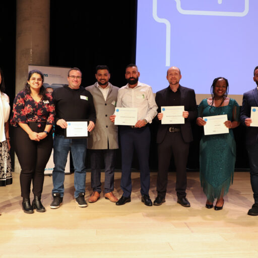 Small Business of the Year winner Podstarter and finalists: The Big Moustache Hair Studio, Starfish Painters, Temi Bakes, and Maritimes Immigration Consulting.