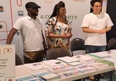 Edward Pramfi (vol), Colleen Bell (ISANS staff), Rezaali Nematollahi (volunteer)